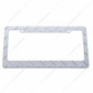 Diamond Plate License Plate Frame - Chrome