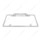 Chrome License Plate Frame With Back-Up Light - White LED/Clear Lens