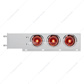3-3/4" Bolt Pattern SS Spring Loaded Bar With 6X 4" 13 LED Abyss Lights & Visors - Red LED/Red Lens (Pair)