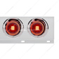 3-3/4" Bolt Pattern SS Spring Loaded Bar With 6X 4" 13 LED Abyss Lights & Visors - Red LED/Red Lens (Pair)