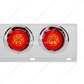 3-3/4" Bolt Pattern SS Spring Loaded Bar With 6X 4" 16 LED Turbine Lights & Visors - Red LED/Red Lens (Pair)