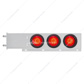 3-3/4" Bolt Pattern SS Spring Loaded Bar With 6X 4" 16 LED Turbine Lights - Red LED/Red Lens (Pair)