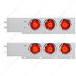 2-1/2" Bolt Pattern SS Spring Loaded Bar With 6X 4" 16 LED Turbine Lights & Visors - Red LED/Red Lens (Pair)