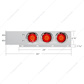 2-1/2" Bolt Pattern SS Spring Loaded Bar With 6X 4" 16 LED Turbine Lights & Visors - Red LED/Red Lens (Pair)