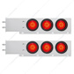 2-1/2" Bolt Pattern SS Spring Loaded Bar With 6X 4" 16 LED Turbine Lights - Red LED/Red Lens (Pair)