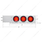 2-1/2" Bolt Pattern SS Spring Loaded Bar With 6X 4" 16 LED Turbine Lights - Red LED/Red Lens (Pair)