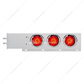 2" Bolt Pattern SS Spring Loaded Bar With 6X 4" 16 LED Turbine Lights & Visors - Red LED/Red Lens (Pair)