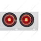 2" Bolt Pattern SS Spring Loaded Bar With 6X 4" 13 LED Abyss Lights - Red LED/Red Lens (Pair)