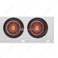 2" Bolt Pattern SS Spring Loaded Bar With 6X 4" 13 LED Abyss Lights - Red LED/Clear Lens (Pair)