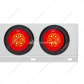 2" Bolt Pattern SS Spring Loaded Bar With 6X 4" 16 LED Turbine Lights - Red LED/Red Lens (Pair)