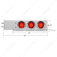 2-1/2" Bolt Pattern Chrome Spring Loaded Bar W/6X 4" 16 LED Turbine Lights & Visors - Red LED/Red Lens (Pair)