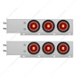 2-1/2" Bolt Pattern Chrome Spring Loaded Bar W/6X 4" 13 LED Abyss Lights - Red LED/Red Lens (Pair)