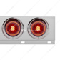 3-3/4" Bolt Pattern Chrome Spring Loaded Light Bar With 6X 4" 13 Red LED Abyss Lights (Pair)