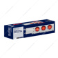 3-3/4" Bolt Pattern Chrome Spring Loaded Bar With 6X 4" 16 Red LED Turbine Lights & Visors - Red Lens (Pair)