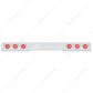 Stainless 1 Piece Rear Light Bar With 6X 36 LED 4" Lights & Visors - Red LED/Red Lens