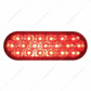 Chrome Flange Mount Rear Light Bar With Six 19 LED Oval Lights & Visors - Red LED/Red Lens