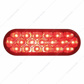 Stainless Top Mud Flap Plate With 3X 19 LED 6" Oval Lights & Visors - Red LED/Red Lens (Each)