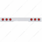 Chrome 1 Piece Rear Light Bar With Six 7 LED 4" Reflector Lights & Visors - Red LED/Red Lens