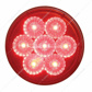 3-3/4" Bolt Pattern Chrome Spring Loaded Bar With 6X 4" 7 Red LED Lights & Visors - Red Lens (Pair)