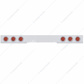 Chrome 1 Piece Rear Light Bar With Six 12 LED 4" Reflector Lights & Bezels - Red LED/Red Lens