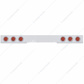 Stainless 1 Piece Rear Light Bar With 6X 12 LED 4" Reflector Lights & Bezels - Red LED/Red Lens