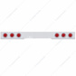 Stainless 1 Piece Rear Light Bar With 6X 10 LED 4" Lights & Bezels - Red LED/Red Lens