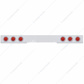 Stainless 1 Piece Rear Light Bar With 6X 7 LED 4" Reflector Lights & Bezels - Red LED/Red Lens