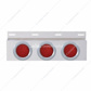 Stainless Top Mud Flap Plate With 3X 36 LED 4" Lights & Grommets - Red LED/Red Lens (Each)