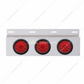 Stainless Top Mud Flap Plate With 3X 10 LED 4" Lights & Grommets - Red LED/Red Lens (Each)