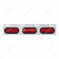 Stainless Top Mud Flap Plate With Three 10 LED Lights & Grommet - Red LED/Red Lens (Each)
