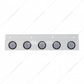 Stainless Top Mud Flap Plate With 5X 9 LED 2" Lights & Grommets (Each)