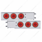 3-3/4" Bolt Pattern SS Spring Loaded Bar With 6X 21 LED 4" GloLight -Red LED & Lens (Pair)