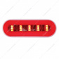 3-3/4" Bolt Pattern SS Spring Loaded Bar With 6X 22 Red LED 6" Oval GloLight & Grommet -Clear Lens (Pair)