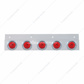 Stainless Top Mud Flap Bracket With 5X 6 LED 2" GloLight & Visors - Red LED/Red Lens (Each)