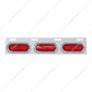 Stainless Top Mud Flap Bracket With 3X 22 LED 6" Oval GloLight & Visors - Red LED/Red Lens (Each)