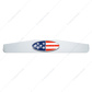 4" x 24" Chrome Bottom Mud Flap Weight With Oval USA Flag Emblem