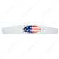 4" x 24" Chrome Bottom Mud Flap Weight With Oval USA Flag Emblem
