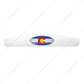 4" X 24" Chrome Bottom Mud Flap Weight With Oval Colorado Flag Emblem