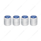 Chrome Round Valve Caps With Color Crystal (4-Pack)