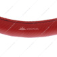 18" Carbon Fiber Pattern Steering Wheel Cover - Red Stitching
