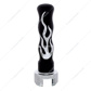 Thread On Flame Gearshift Knob With Adapter For Eaton Fuller 13/15/18 Speed - Black With Chrome Flame