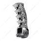 Thread-On Skulls Pistol Grip Gearshift Knob With 13/15/18 Speed Adapter - Chrome