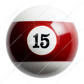 Number 15 Pool Ball Gearshift Knob - Gloss Maroon Striped