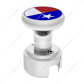 Thread-On Gearshift Knob With 13/15/18 Speed Adapter & Texas Flag Sticker - Chrome