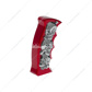 Thread-On Skulls Pistol Grip Gearshift Knob - Candy Red With Chrome Skulls