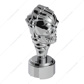 Thread-On Skull Gearshift Knob With 9/10 Speed Adapter - Chrome