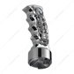 Thread-On Skulls Pistol Grip Gearshift Knob With Chrome 9/10 Speed Adapter - Chrome