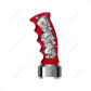 Thread-On Skulls Pistol Grip Gearshift Knob With Chrome 9/10 Speed Adapter - Candy Red With Chrome Skulls