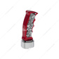 Thread-On Skulls Pistol Grip Gearshift Knob With Chrome 9/10 Speed Adapter - Candy Red With Chrome Skulls