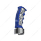 Thread-On Skulls Pistol Grip Gearshift Knob With 13/15/18 Speed Adapter - Indigo Blue/Chrome